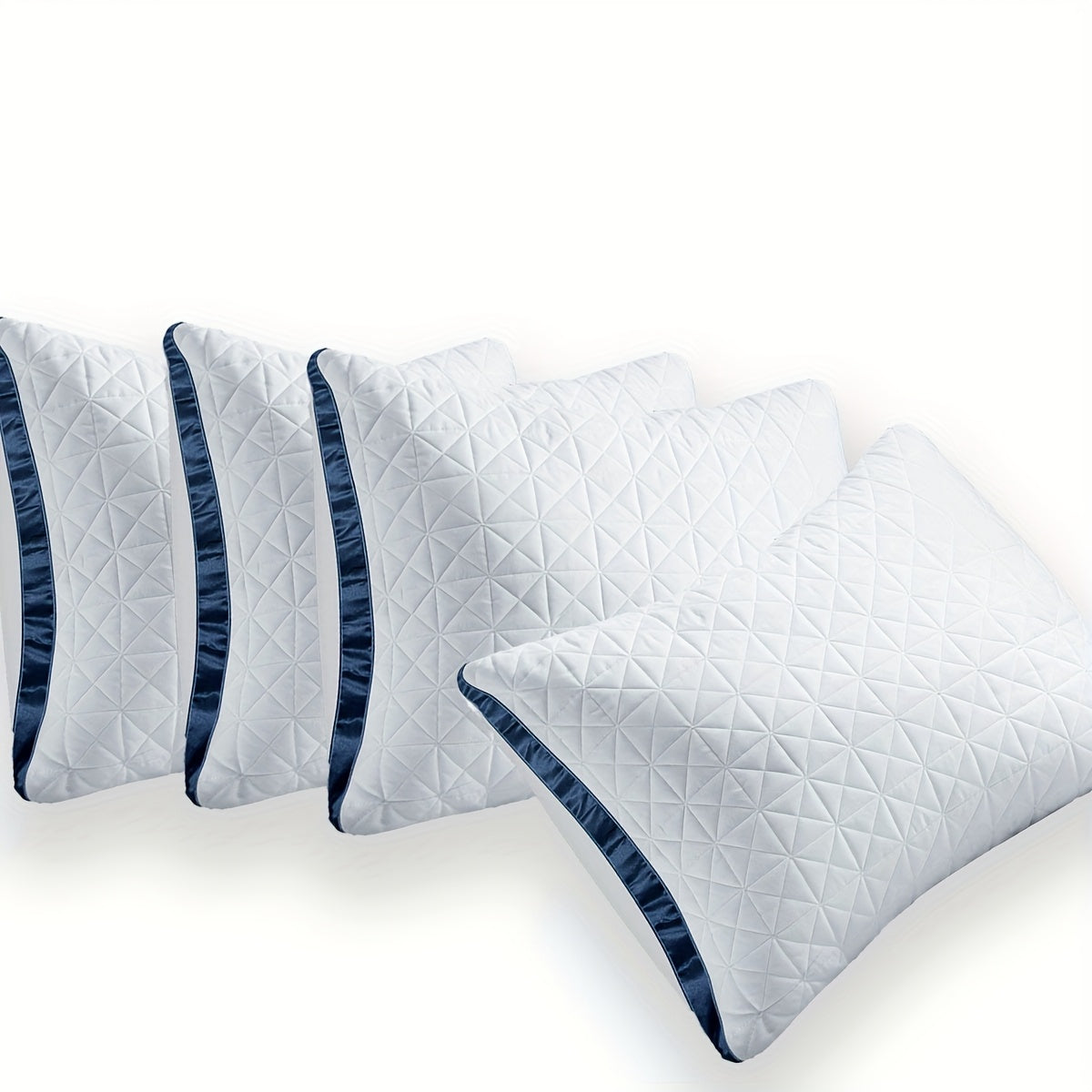 Hotel Quality Sleep Pillows Firm Support Cool-to-Touch Fiber Fill 2/4 Pack - Back Stomach Side Sleeper Pillow Set Soft Breathable Bed Pillows Standard Queen King Size