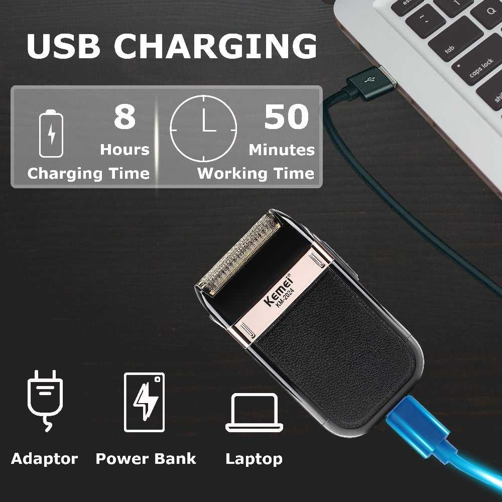 Men's Rotary Electric Shaver USB Rechargeable Long Battery Life Cordless Wet Dry Razor Close Shave Beard Grooming Tool Father's Day Gift