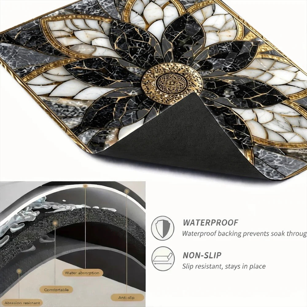 Stove Protector Mat Heat Resistant Non-Stick Reusable Gas Stove Liner Marble Pattern for Gas Stove Glass Cooktop Induction Cooker Oven Washing Machine Top