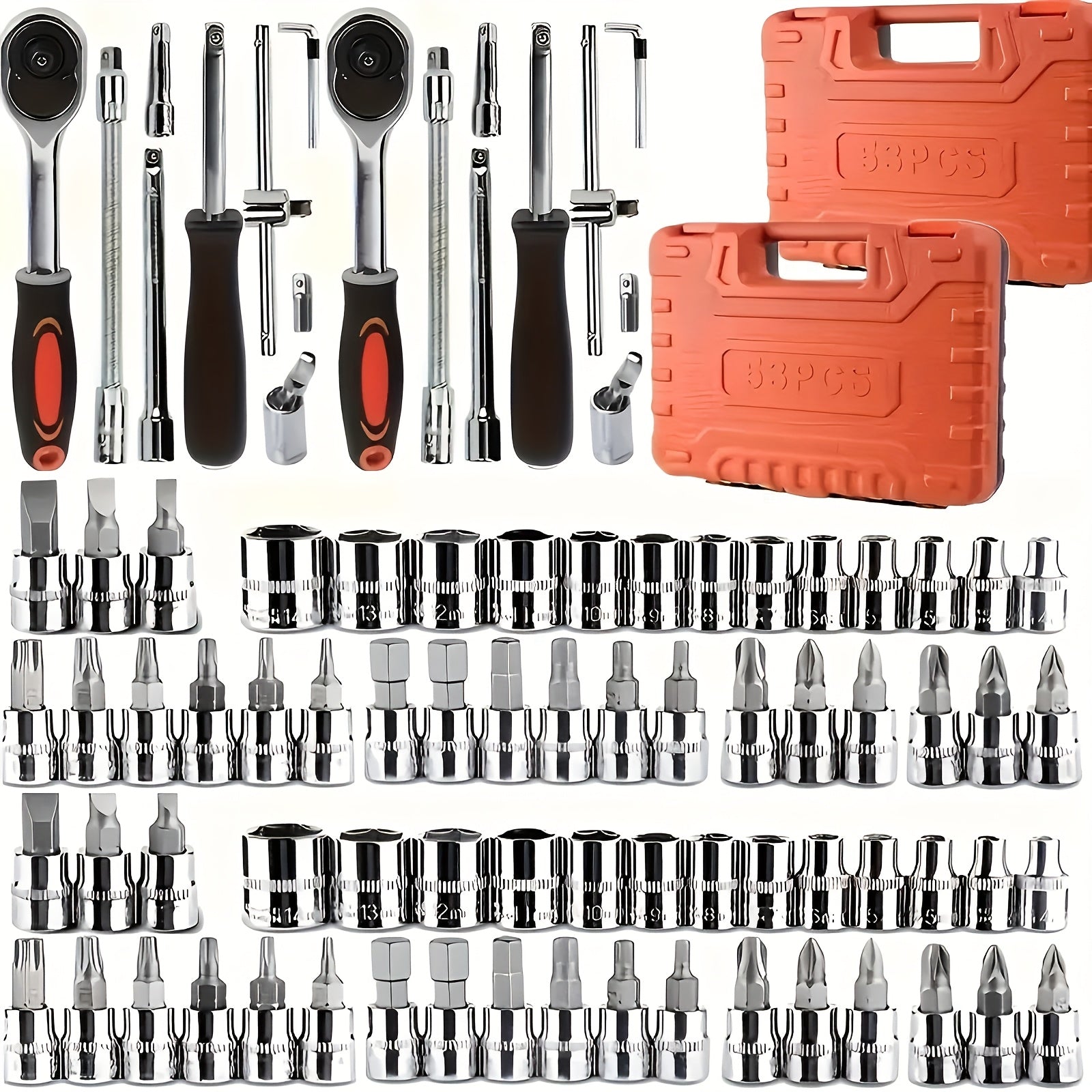 Premium Stainless Steel Repair Tool Kit 55/82/94/121PCS ¨C Complete Automotive & Home Repair Set | Multi-Function Hand Tools | No Charging Required | Easy to Use | Perfect Gift for Men