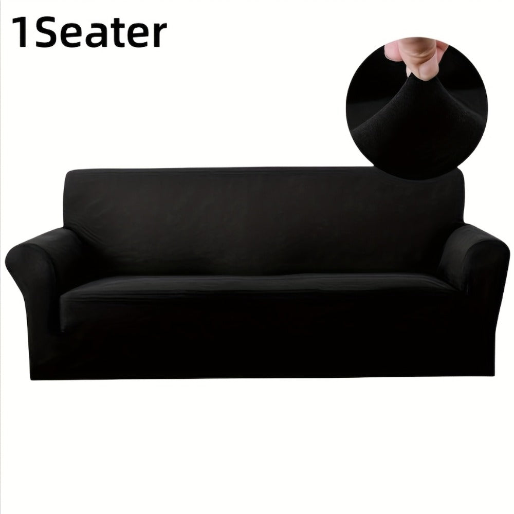 Elastic Anti-Slip Sofa Cover - Stretch Pet Friendly Couch Slipcover with Cat Paw Protection, Easy Care Fabric for Living Room Bedroom Office, 7 Colors 1-4 Seater
