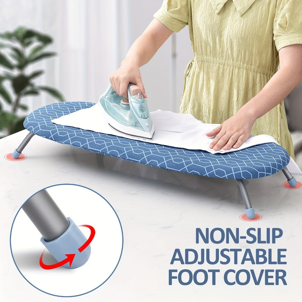 Foldable Ironing Board Tabletop, Portable Mini Ironing Board with Heat Resistant Cover & Non-Slip Feet, Small Folding Ironing Board for Home Laundry Room Dorm Apartment Travel Use, Space Saving Design