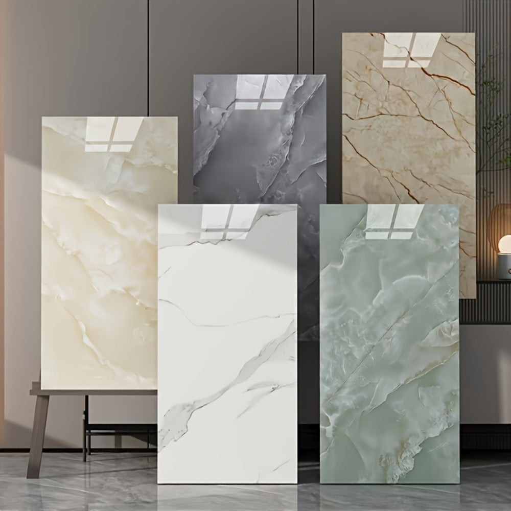 Peel and Stick Wall Panels Marble Pattern Self-Adhesive PVC Wall Tiles Waterproof Backsplash Stickers for Kitchen Bathroom Living Room Home Decor 20/40Pcs