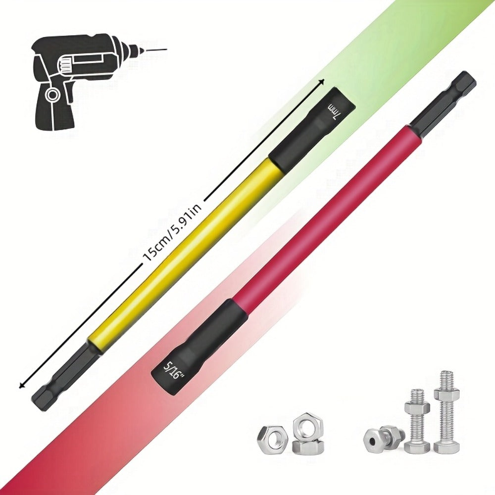 Magnetic Nut Driver Set 18-Piece ¨C Impact-Ready Extra Long Hex Shank, SAE & Metric CR-V Steel Screwdriver Bit Kit for Power Drills, Home Repair & Professional Use