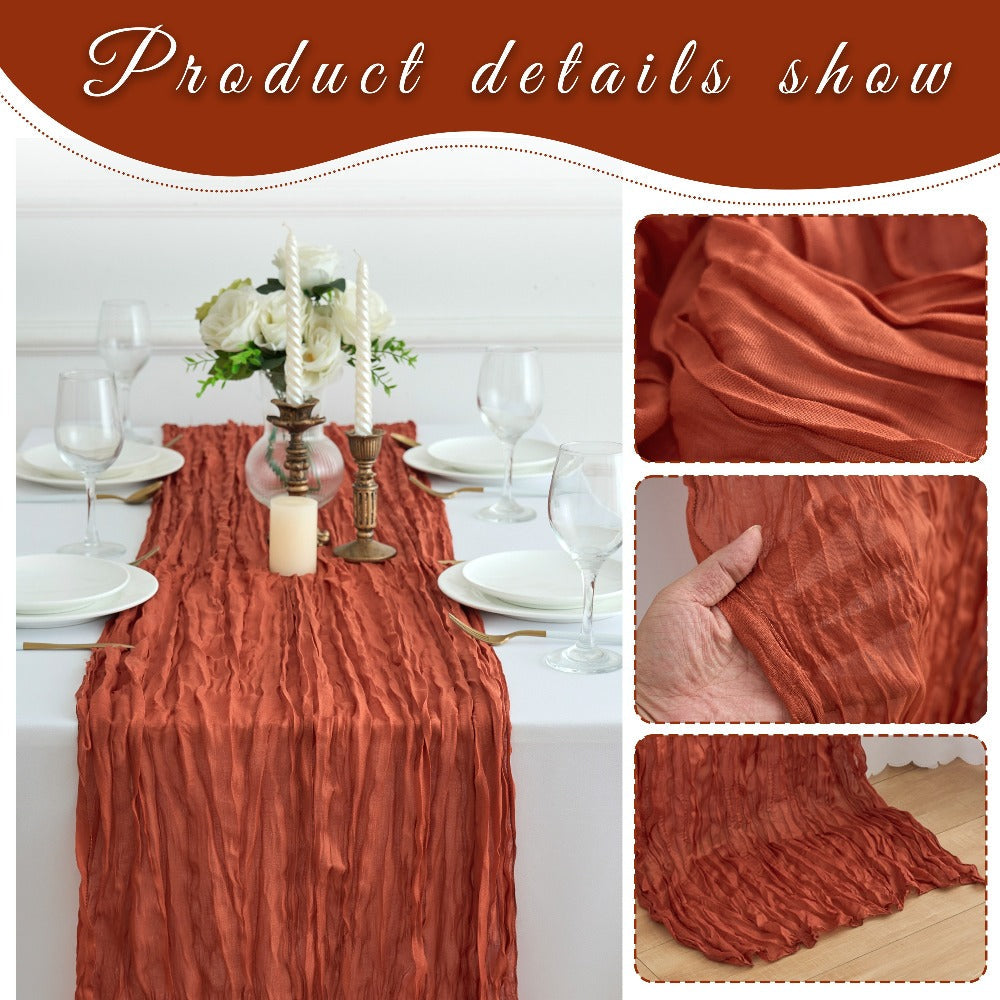 Cheesecloth Table Runner 10 Pack, 10ft Boho Wedding Table Runner for Reception, Rustic Bridal Shower, Party & Home Decor ¨C Dusty Pink, Sage, Lavender