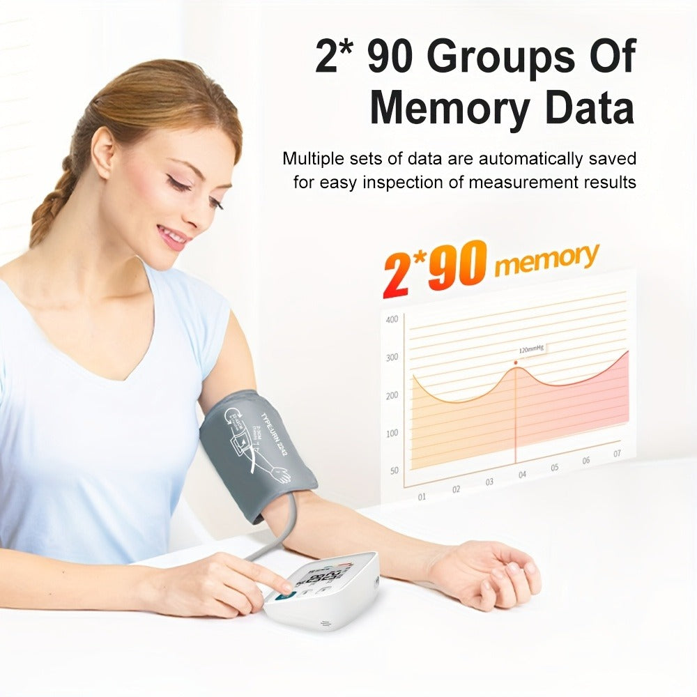 Blood Pressure Monitor Upper Arm - ALPHAMED U80E Automatic Digital Sphygmomanometer with Adjustable Cuff 8.7-17 Inch, 2¡Á90 Group Memory, Large Display for Home Use, Battery Operated