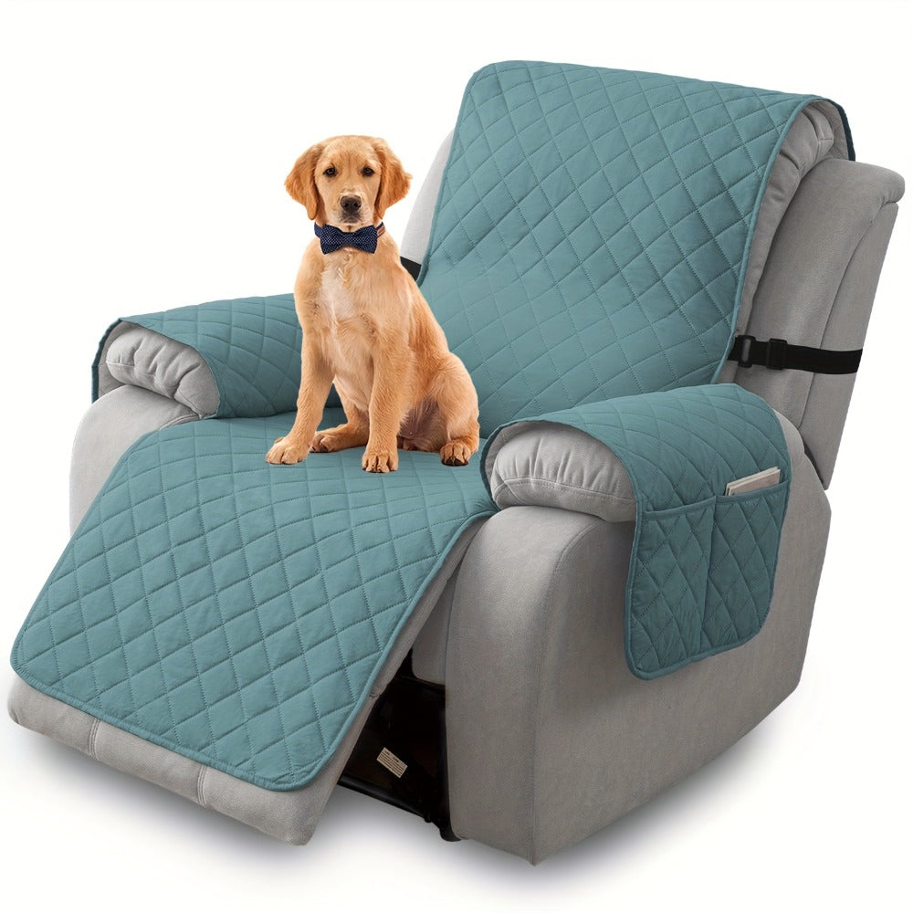 Non-Slip Recliner Chair Cover Sofa Slipcover with Elastic Straps Washable Pet Furniture Protector Indoor Outdoor 8 Colors