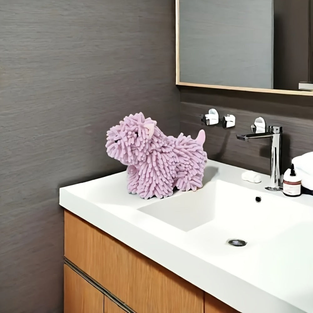 Cute Puppy Hand Towel Wall-Hanging Kitchen Bathroom Towel ¨C Soft Absorbent Cartoon Dog Decorative Cloth 150g/©O