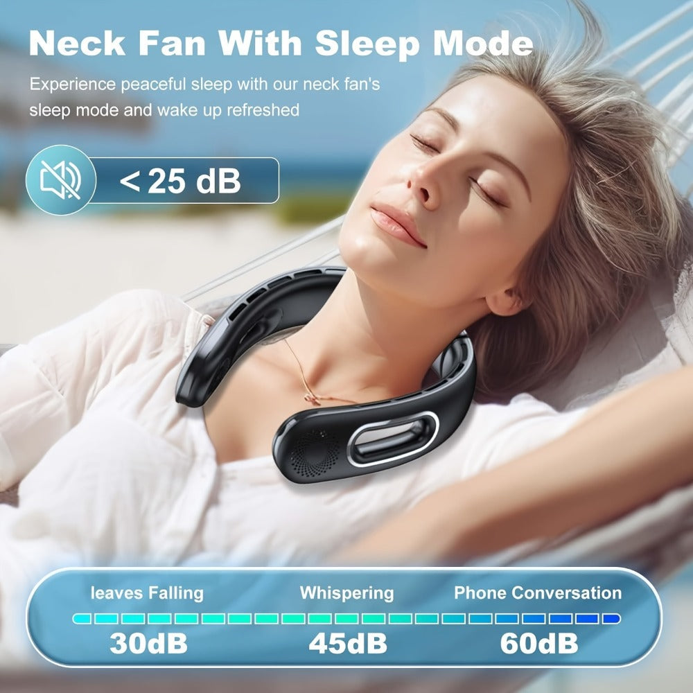 Neck Fan Portable Bladeless 360¡ã Cooling, 16-Hour Battery Life, 4 Speed Settings, USB Rechargeable Hands-Free Wearable Personal Fan for Women and Men, Travel, Office, Outdoor, Camping and Stocking Stuffer