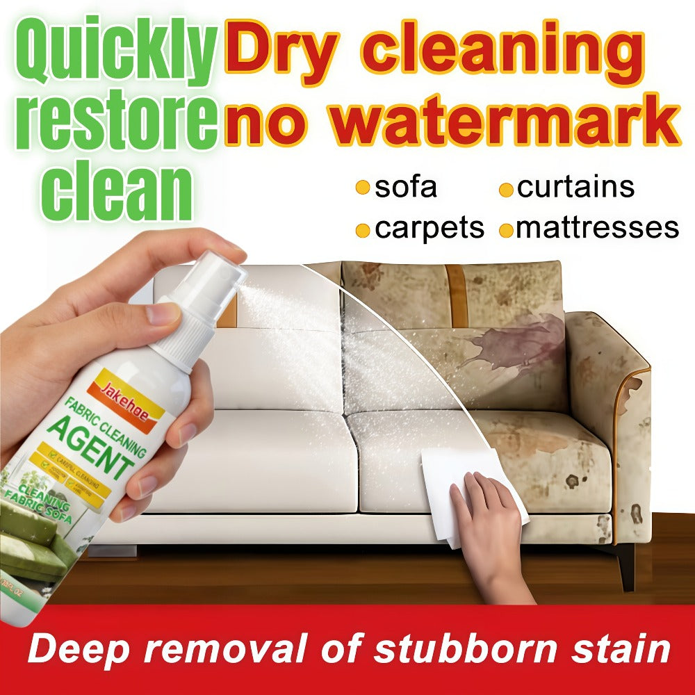 Sofa Cleaner Spray Fabric Stain Remover for Couch Car Interior Upholstery Soft Safe Quick-Drying Formula 3.38oz with Sponge and Towel Multi-Purpose Furniture Cleaner 1 2 or 3 Set Value Pack