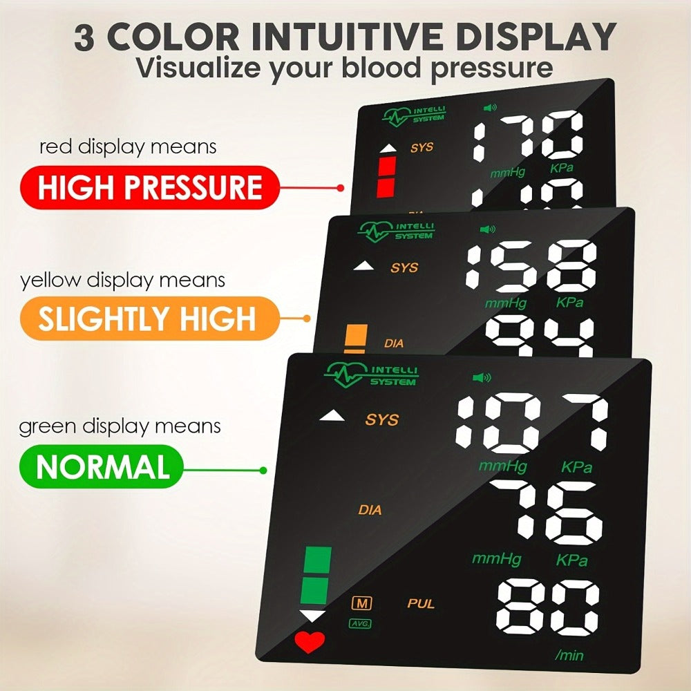 Wrist Blood Pressure Monitor Professional - Automatic BP Monitor with High-Precision LCD Display, Voice Language Prompts & Memory Function, Clinically Accurate for Medical & Home Use, Senior Gift