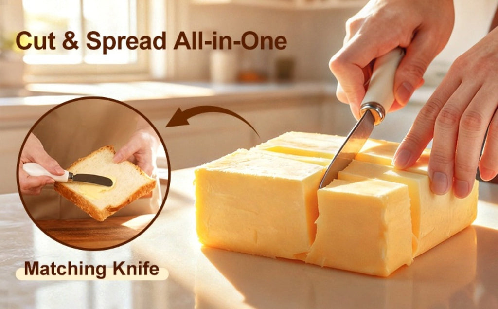 Ceramic Butter Dish with Lid and Knife ¨C Large Countertop Butter Keeper, Airtight Seal, Easy-Clean Design, Multiple Colors ¨C Kitchen Gift for Butter Lovers