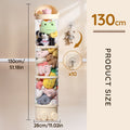 Stackable Round Stuffed Animal Storage Box with Lid ¨C 3-Tier Plastic Plush Toy Organizer with Layered Storage for Dolls Toys & Miscellaneous Items ¨C Kids Room Decor