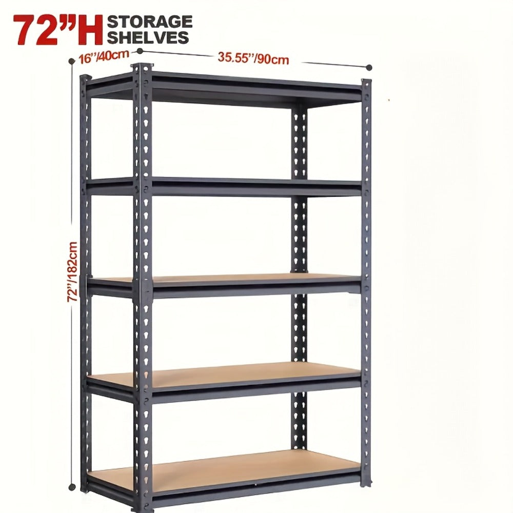 Heavy Duty Shelving Unit 5-Tier Metal Storage Shelves 2000 LBS Capacity, 60¡±H x 28¡±W x 12¡±D Adjustable Steel Rack for Garage, Closet, Pantry & Basement Organization, Easy Assembly Utility Shelf
