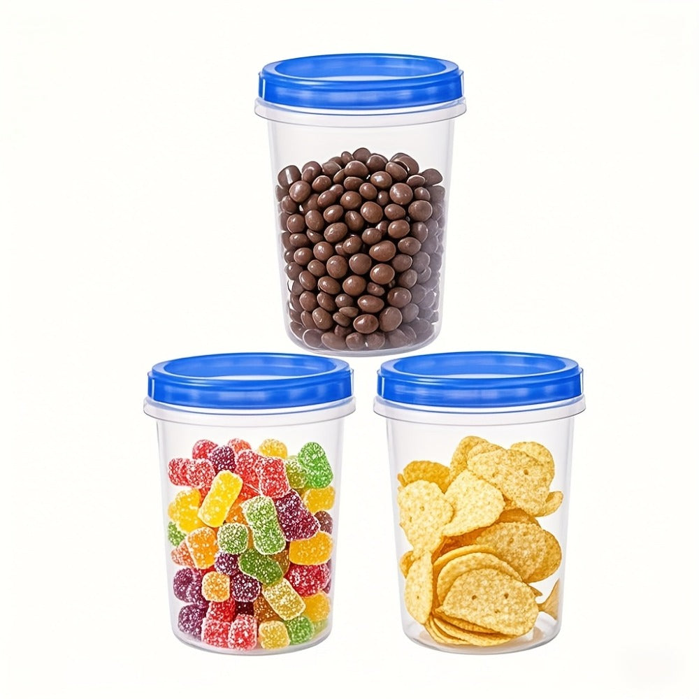 Stackable Food Storage Containers with Clip-on Lid 3pcs/6pcs Airtight Microwave Safe Transparent Canisters for Pantry Kitchen Office Travel