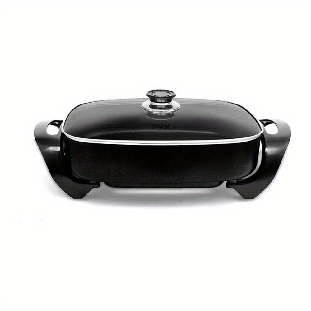 Electric Skillet 8 Quart Non-Stick Copper Deep Dish ¨C 16x12 Large Electric Frying Pan with Tempered Glass Vented Lid, Adjustable Thermostat, Dishwasher Safe, Perfect for Family Meals & Entertaining