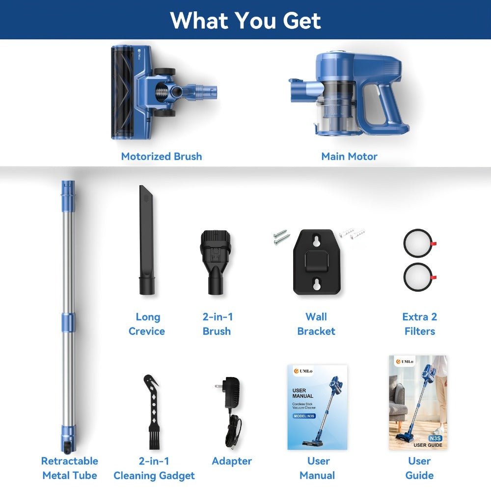 Cordless Vacuum Cleaner Stick Vacuum ¨C MAX 70Kpa Suction, 45-Min Runtime, Anti-Tangle, 50.72oz Dust Cup, Rechargeable Wireless Vacuum for Hardwood Floor, Carpet & Pet Hair