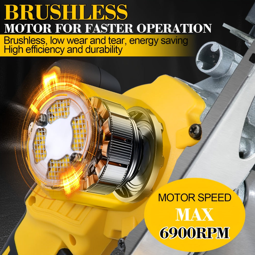 Brushless Circular Saw Kit 5-Inch 6900RPM with 4000mAh Battery Charger 4 Blades 45 Degree Bevel Cordless Wood Cutting Saw for Woodworking Garden DIY Projects