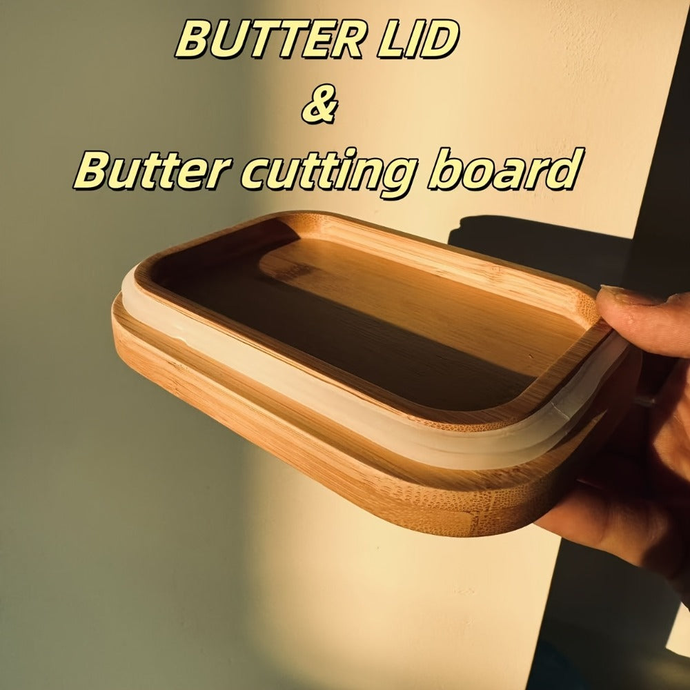 Glass Butter Dish with Airtight Lid, 700ml/25oz - Countertop & Fridge Butter Keeper, Covered Butter Tray with Lid for Counter or Refrigerator Door Shelf
