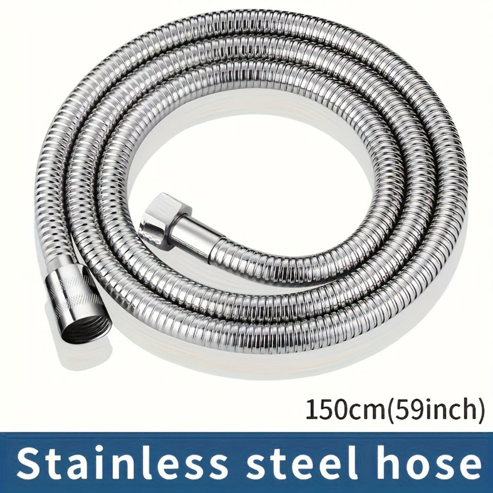 Flexible Stainless Steel Shower Hose Electroplated - Round Shape, Wall-Mounted Easy Install, for Rainfall Shower Heads & Sprayers, 59¡± / 78.7¡± / 118¡± Length Options, Chrome Finish