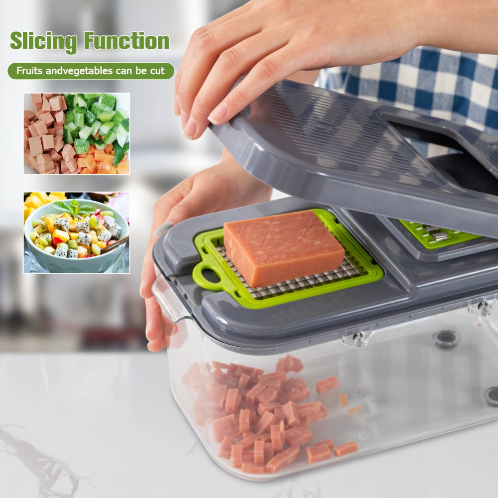 25-in-1 Vegetable Chopper & Food Chopper - Onion Cutter Mandoline Slicer with Container for Meal Prep Kitchen Gadget