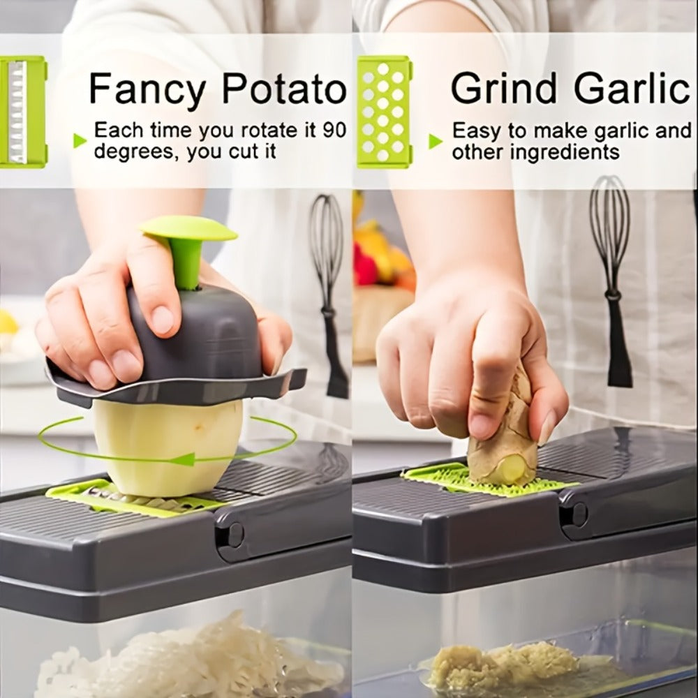 Vegetable Chopper Multifunctional Food Slicer Dicer Cutter 8 Blades Kitchen Tool Set