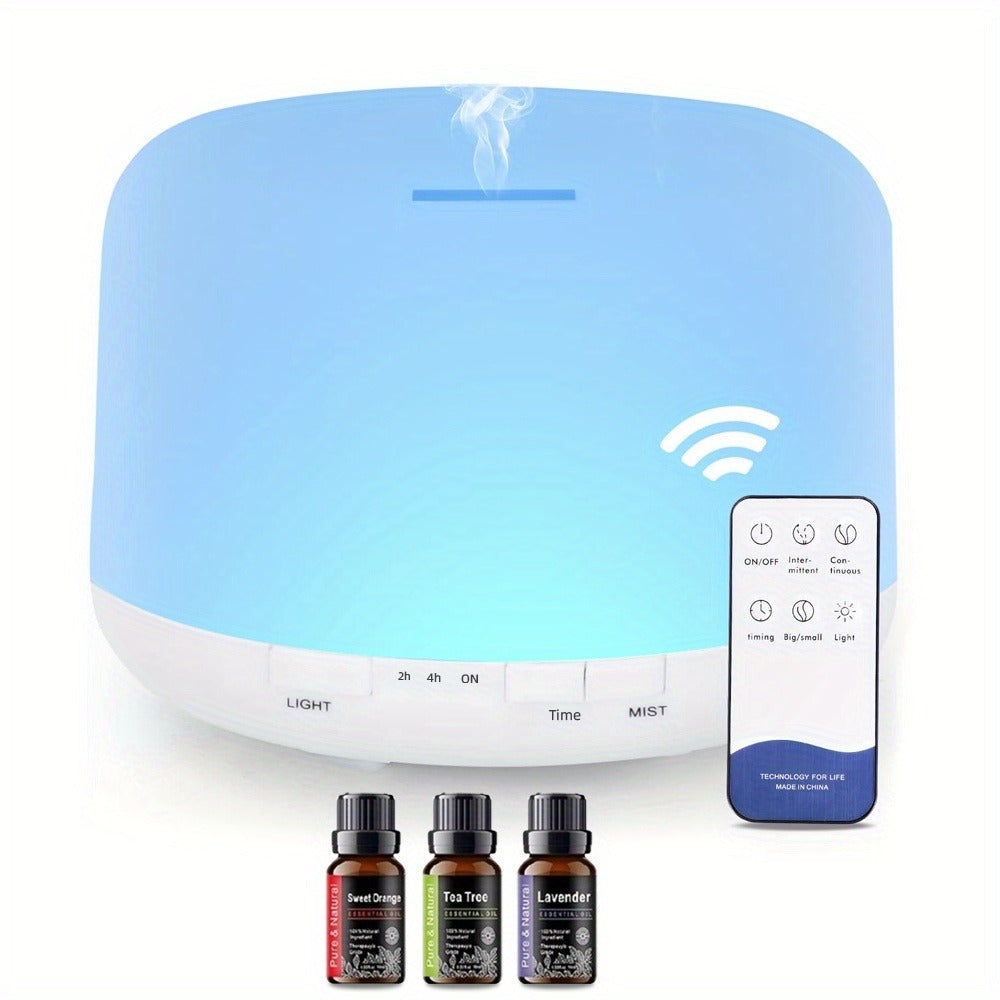 Remote Control Aroma Diffuser 300ml ¨C Humidifier & Mood Light with 6 Premium Essential Oils, Large Capacity 16.91oz Aromatherapy Diffuser for Bedroom, Office & Home, Gift Set