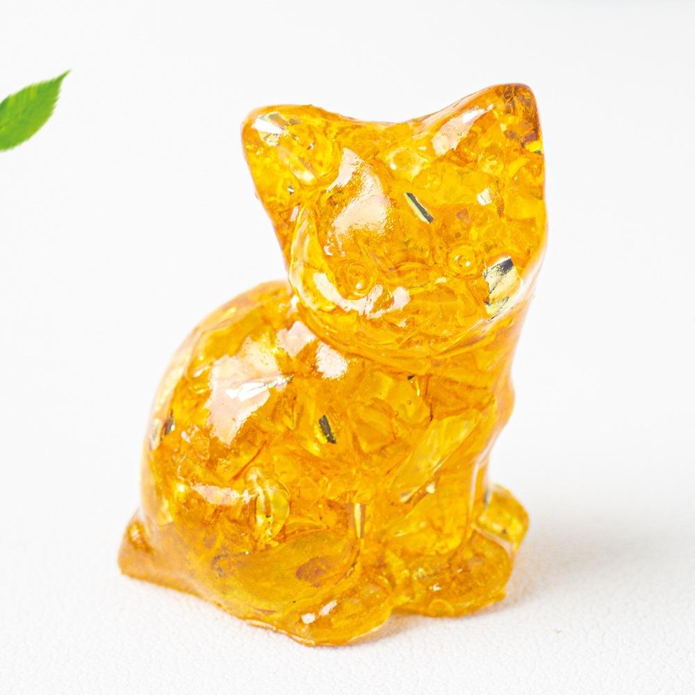 Crystal Resin Standing Cat Figurines Set of 8 ¨C Collectible Spiritual Cat Ornaments for Home Decor, DIY Jewelry, Garden Party & Holiday Gift Decoration