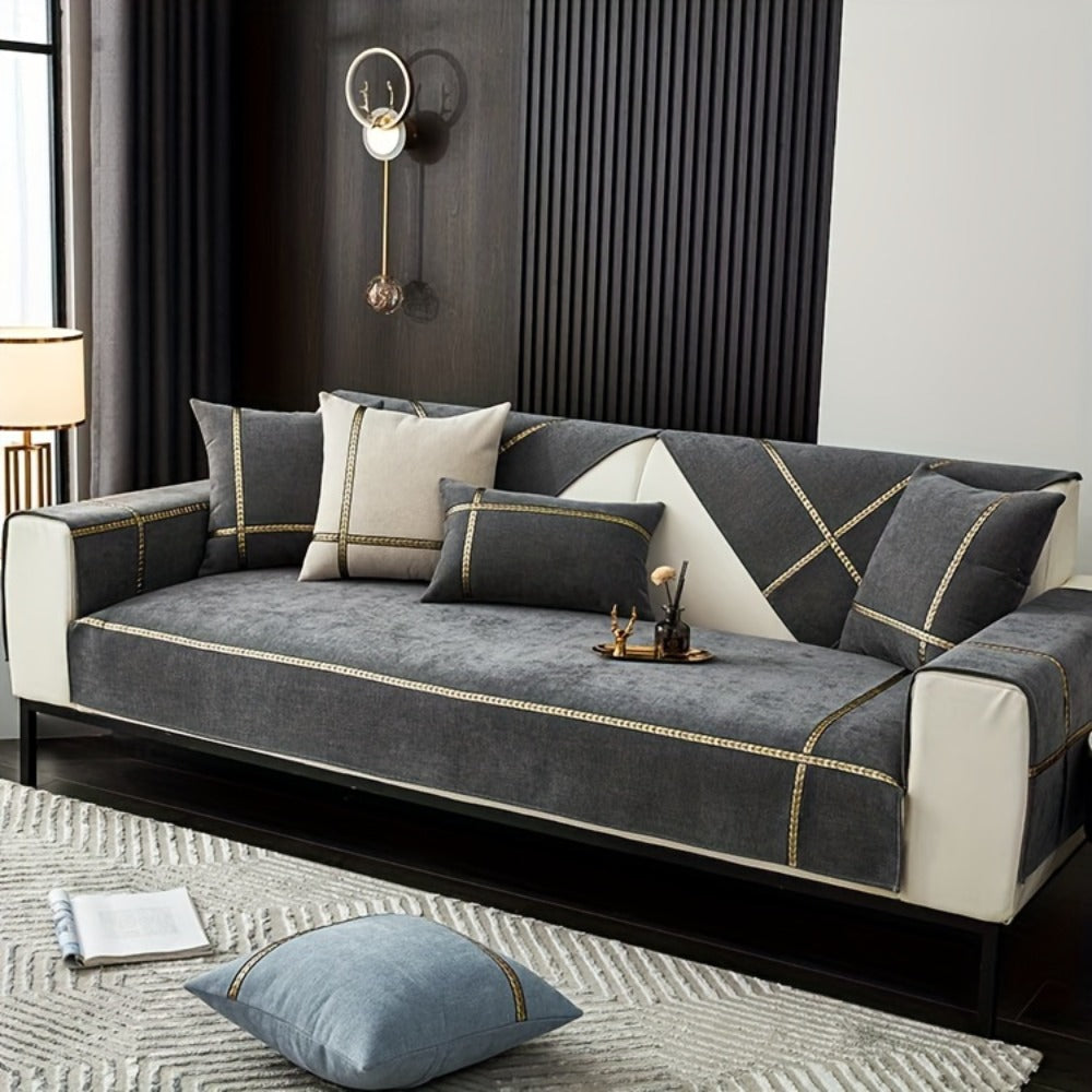 Chenille Sofa Cover Pet-Friendly Slipcover All Season Furniture Protector for Living Room Bedroom Office Couch Cover Multiple Sizes Colors
