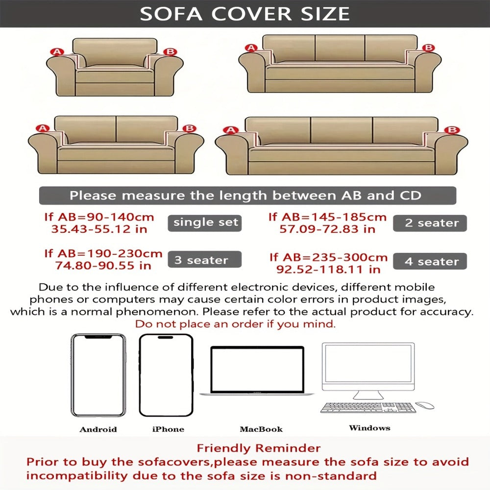 Seersucker Sofa Slipcover Elastic Band Closure Pet-Friendly All-Purpose Sofa Cover for Living Room Home Decor Protection ¡ª Single 2 4 Seater Multiple Colors