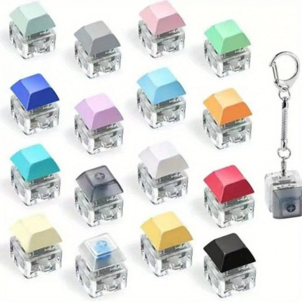 Keyboard Keycap Keychain 20pcs ¨C Anxiety Fidget Key Caps for Adults, Stress Relief Fingertip Toy, Mixed Color Party Favor Pack & Relaxation Gift Set