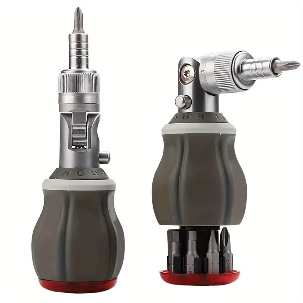 8-in-1 Ratcheting Screwdriver Set Magnetic Tip Multi Bit Tool Kit for DIY Home Repair Projects
