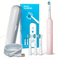 Sonic Electric Toothbrush with Smart Timer & 3 Cleaning Modes - IPX7 Waterproof, 4 Brush Heads, 600mAh USB Fast Charge, Round Tip Soft Bristles, Rechargeable Adult Toothbrush for Deep Clean