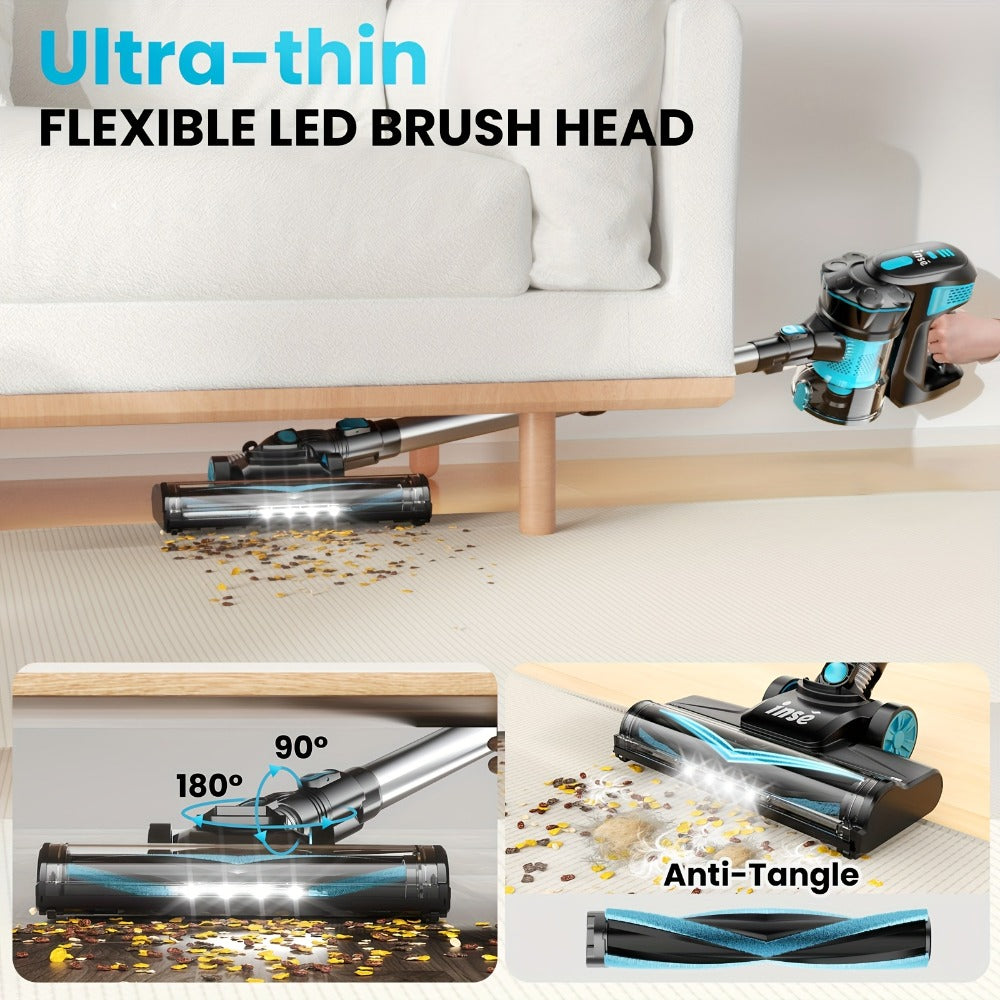Handheld Vacuum Cleaner Cordless 29KPA Strong Suction for Pet Hair, LED Nozzle Portable Stick Vacuum for Carpet Hard Floor Car Interior Home Auto Multi-Attachment Lightweight Design