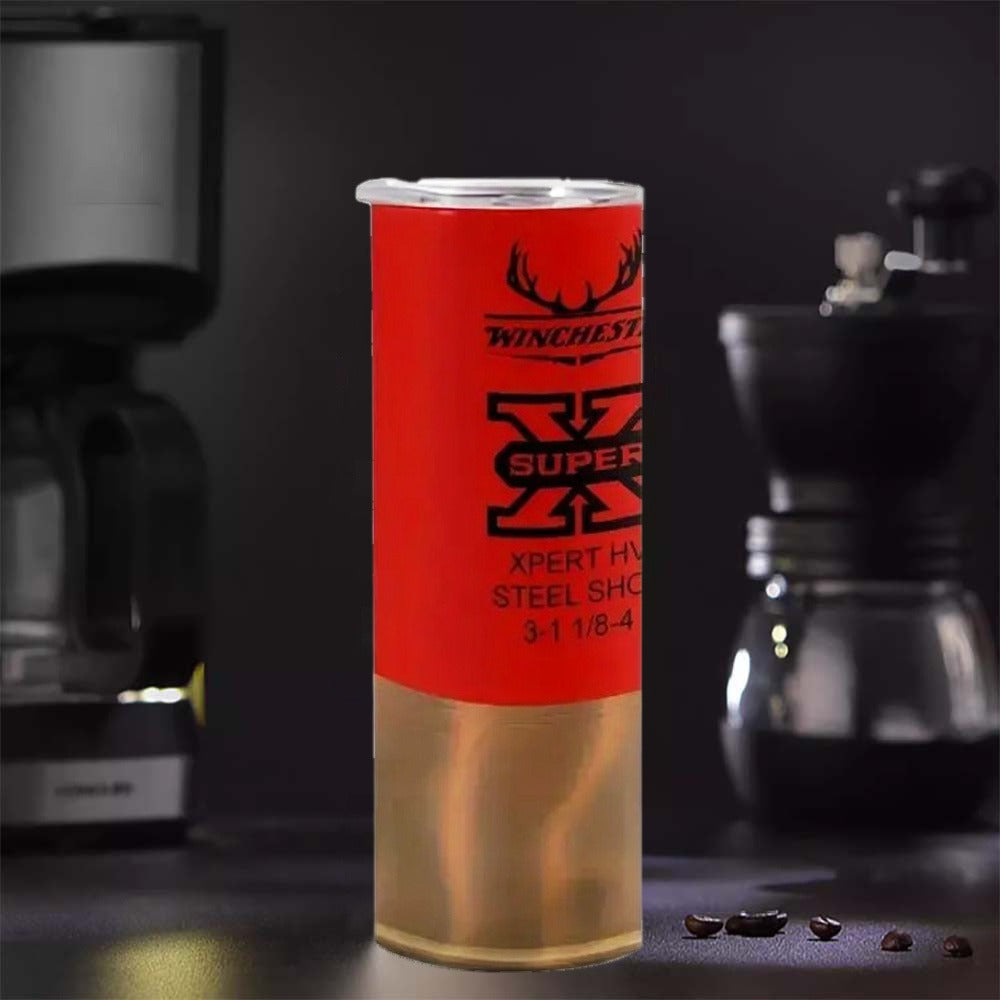 Hunting Tumbler 20oz Antler Bullet Graphic Stainless Steel Insulated Cup with Lid & Straw Travel Coffee Mug Hot Cold Drinks Gift for Men Birthday Father's Day