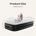 Air Mattress with Coil Beam Support | 660 lbs Capacity Plush Velvety Top Non-Slip Bottom - Guest Bed Inflatable Mattress for Camping & Home, Multiple Sizes & Heights, Stable on Floors & Carpets