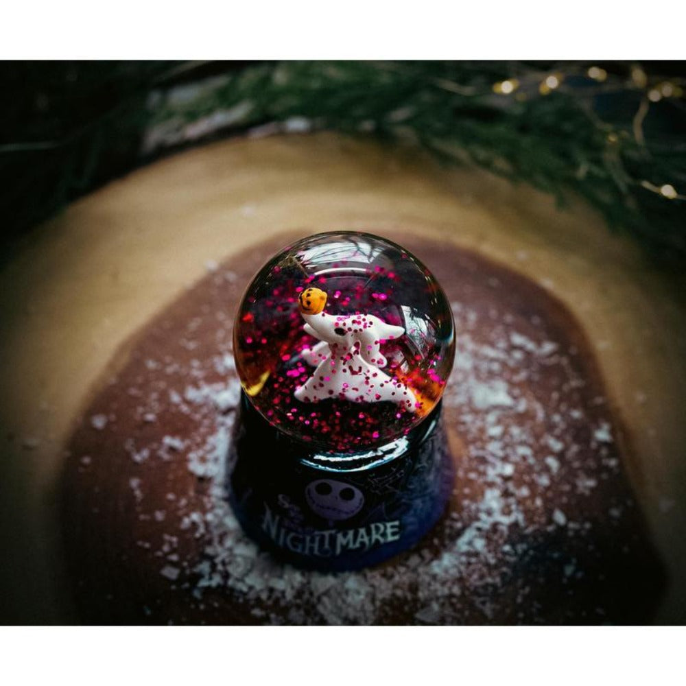 Nightmare Before Christmas Zero Light-Up Snow Globe ¨C Disney Jack Skellington Dog Mini Collectible Snow Globe 3-Inch, LED Light-Up, Battery Included, Halloween Christmas Desk Decor Gift