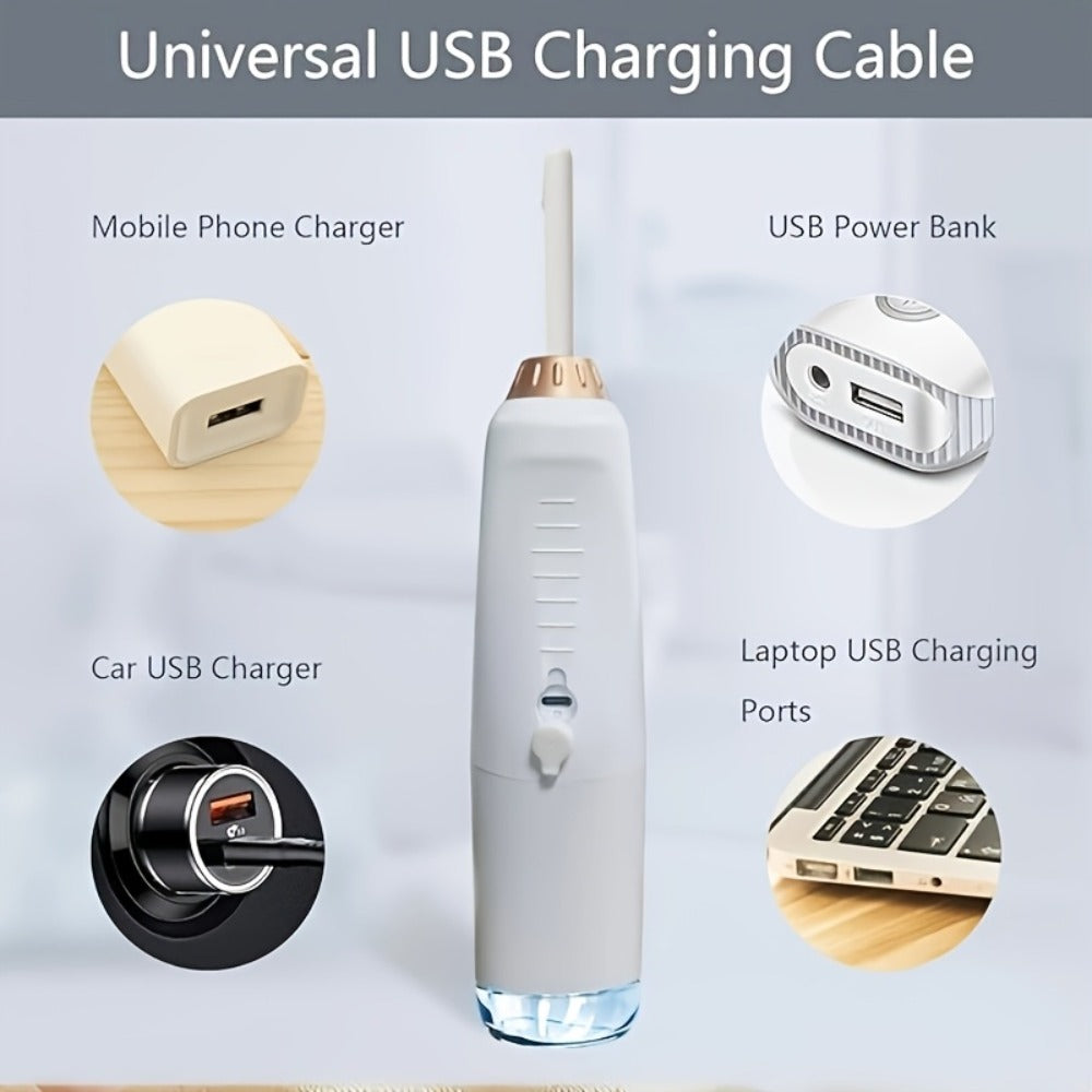Water Flosser Oral Care Kit ¨C 3-Mode Portable Electric Dental Cleaner, USB Rechargeable, 4-Function Nozzle, Tooth Whitening Device & Electric Toothbrush Set for Travel & Home Use