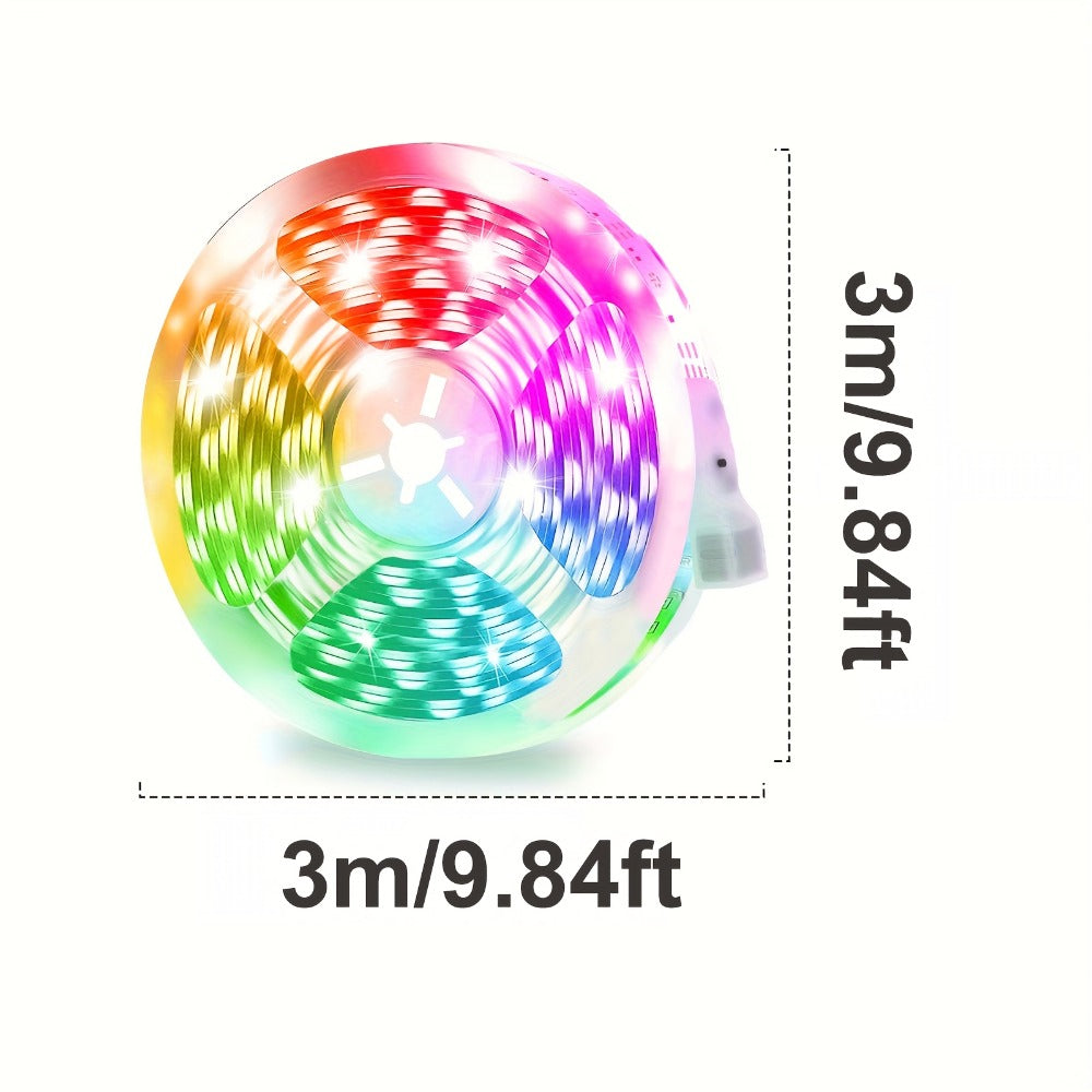 LED TV Backlight Strip RGB Bias Lighting for 45-75 Inch TVs, Color Changing Backlight with Remote & App Control, Music Sync, USB Powered, 3M Adhesive, Bedroom Living Room Home Theater Ambient Lighting