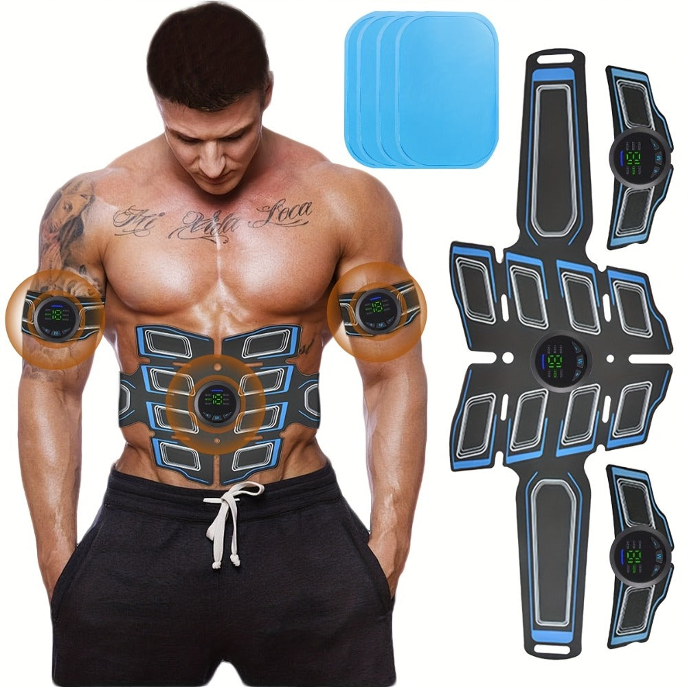 EMS Muscle Stimulator Fitness Massage Belt 6 Modes 18 Intensity Levels USB Rechargeable Low Frequency Physiotherapy Abdominal Toning Body Massager