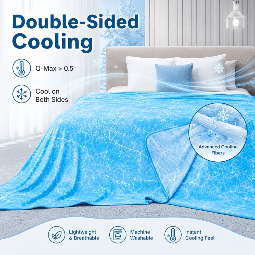Cooling Blanket for Hot Sleepers - Summer Lightweight Breathable Throw Blanket Double-Sided Soft Cool Blanket for Bed Couch Sofa Night Sweats Hot Flashes Relief Tie-Dye & Solid Colors