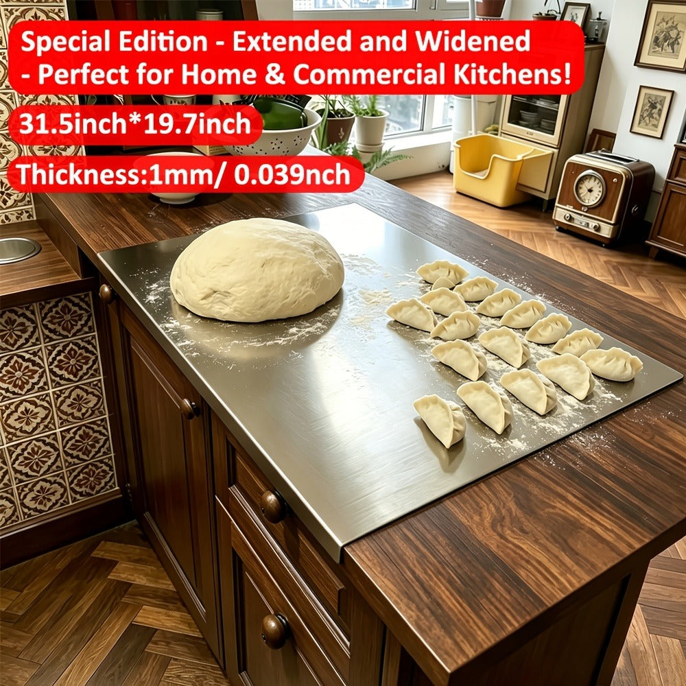 Stainless Steel Cutting Board Extra Large 27.5¡±¡Á19.7¡± Double-Sided 304 Steel Board for Home & Commercial Kitchen - Countertop Protector Breadboard Easy Clean Durable