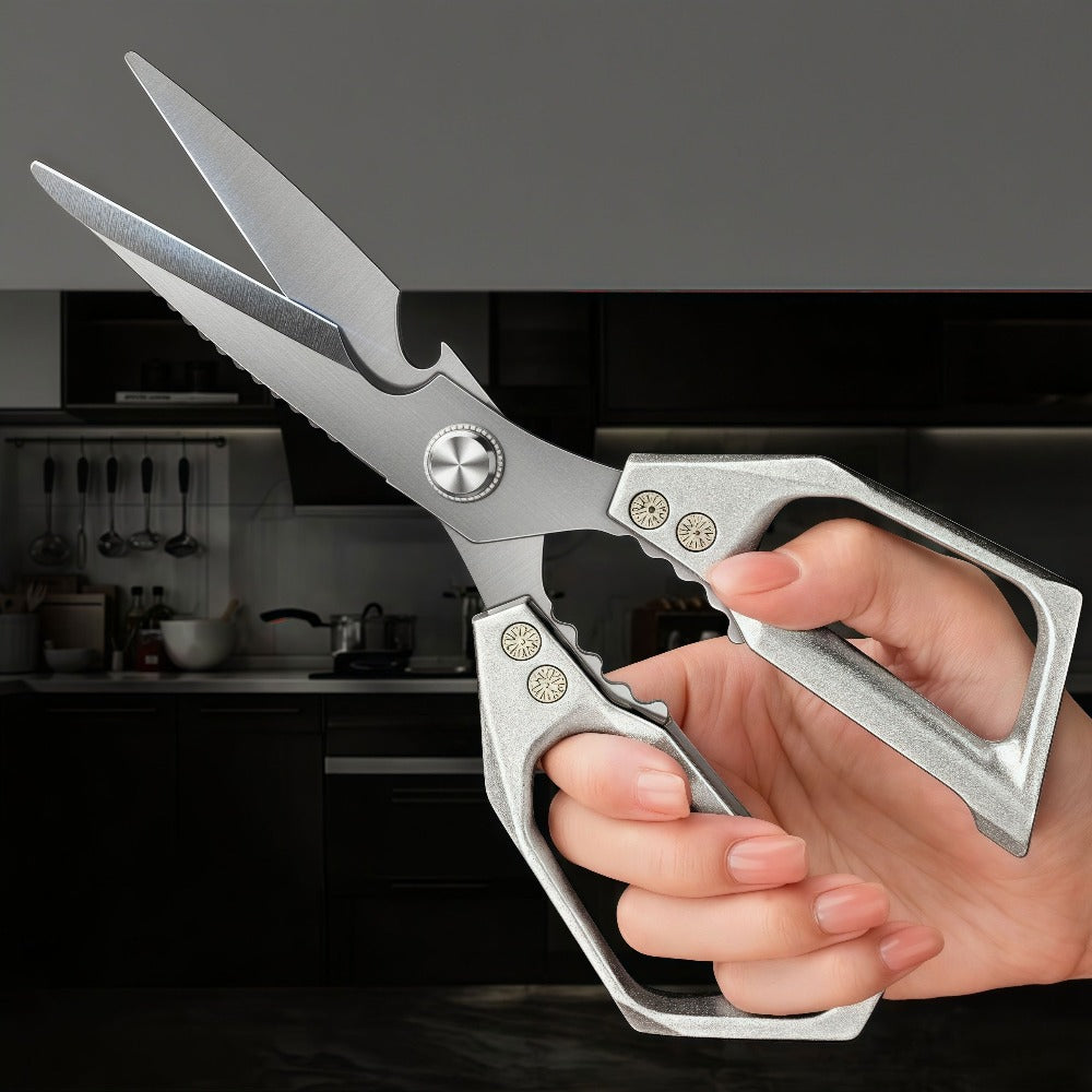 Professional Kitchen Scissors 304 Stainless Steel Heavy Duty Shears Ergonomic Multi-Purpose for Meat Bone Herbs Poultry Packaging Chef Daily Use