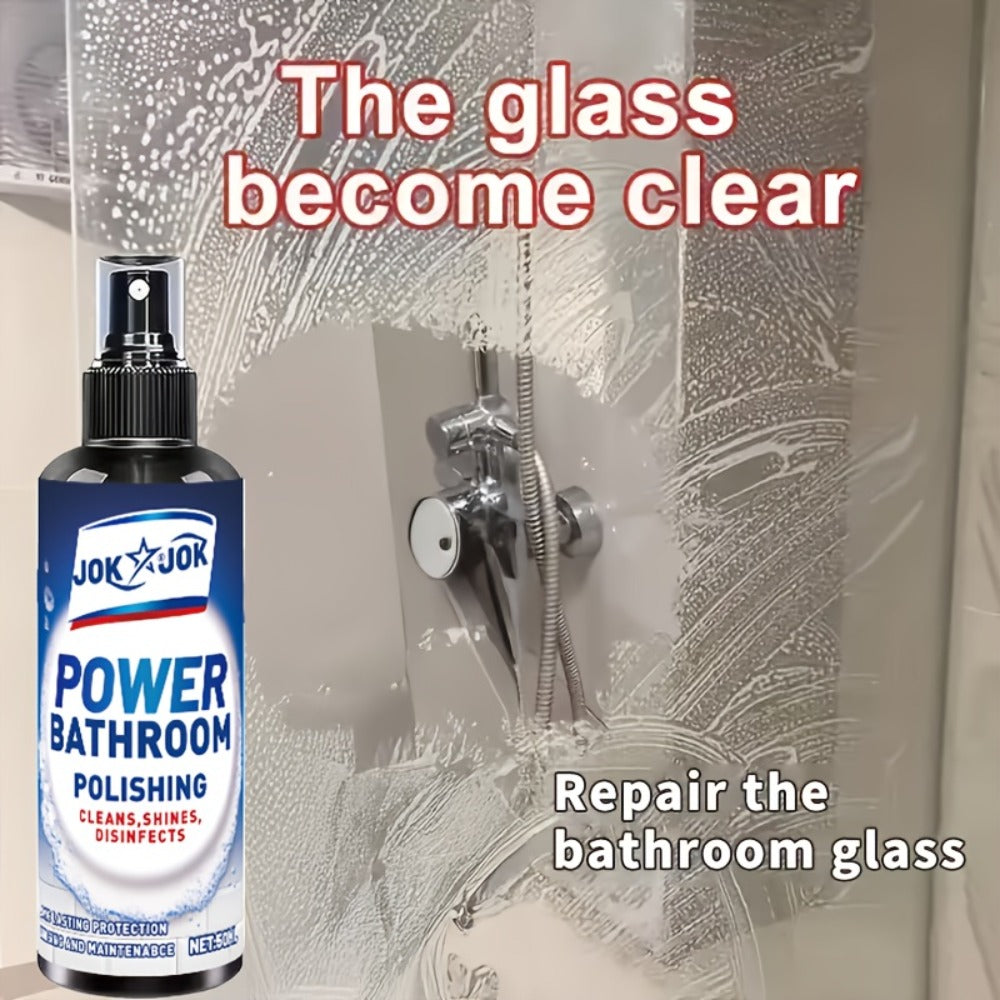 Glass Cleaner Spray Streak-Free Shine Removes Hard Water Stains Soap Scum Water Spots for Shower Doors Mirrors Bathroom Tiles Windows Powerful Bathroom Glass Cleaner Easy Spray Formula
