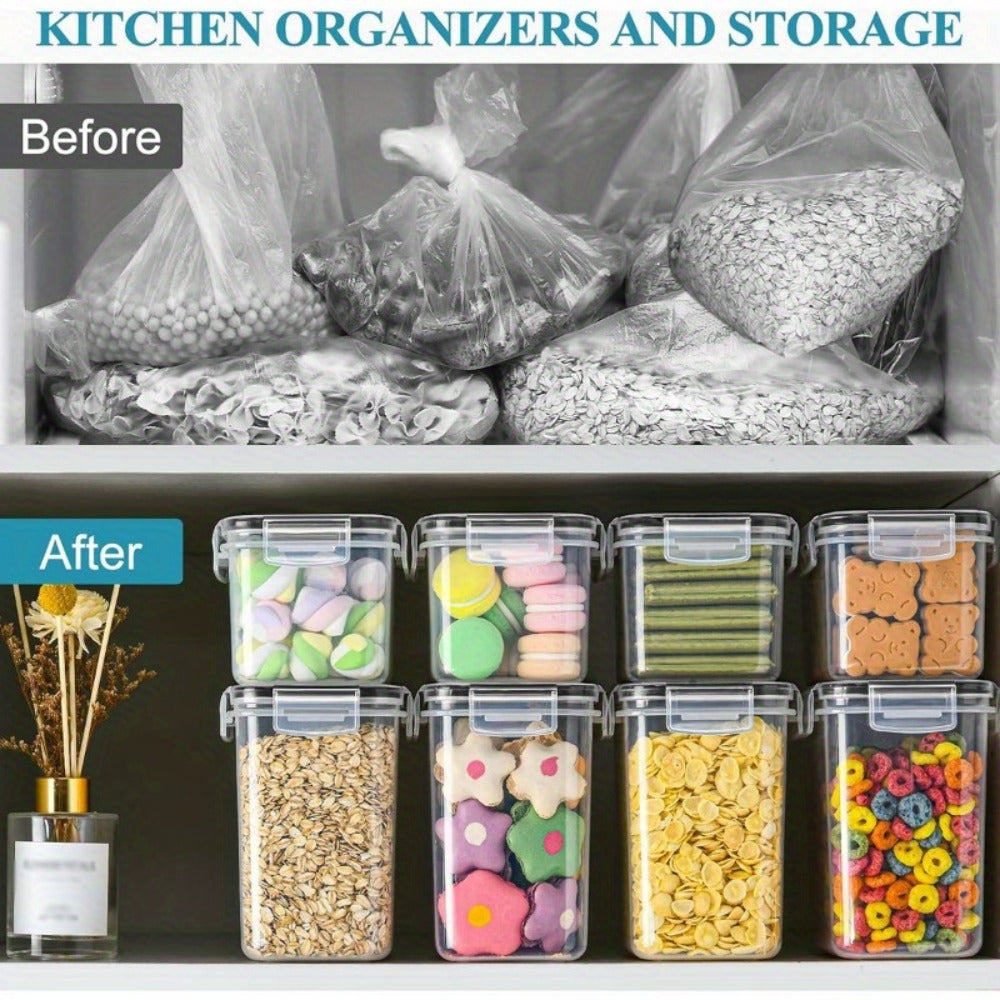 Pantry Storage Containers with Lids Labels and Markers - Airtight Kitchen Food Storage Set for Sugar Flour Pasta Grains Nuts Coffee Tea Beans Baking Supplies Organization