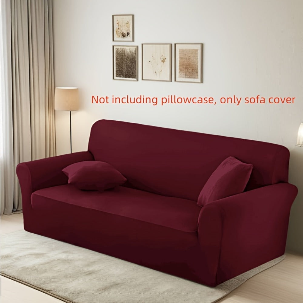 Elastic Anti-Slip Sofa Cover - Stretch Pet Friendly Couch Slipcover with Cat Paw Protection, Easy Care Fabric for Living Room Bedroom Office, 7 Colors 1-4 Seater