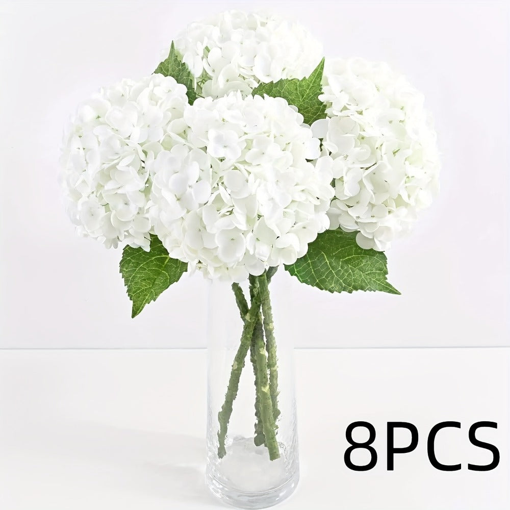 Real Touch Hydrangea Artificial Flowers 4/8pcs 21 Inch Full Latex Faux Hydrangea Stems for Wedding Table Centerpiece, Party Floral Arrangements, Home Vase Decor