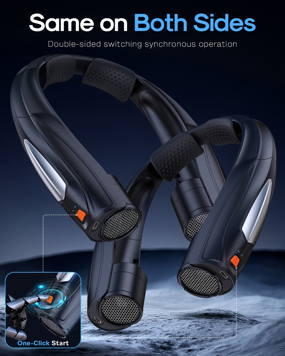 Neck Fan Wearable Bladeless Neckband Fan 3000mAh Dual Battery 6 to 20 Hours Battery Life Dual Wind Speeds Super Quiet Brushless Motor USB Charging Soft Silicone Strap for Work Travel Sports Outdoor