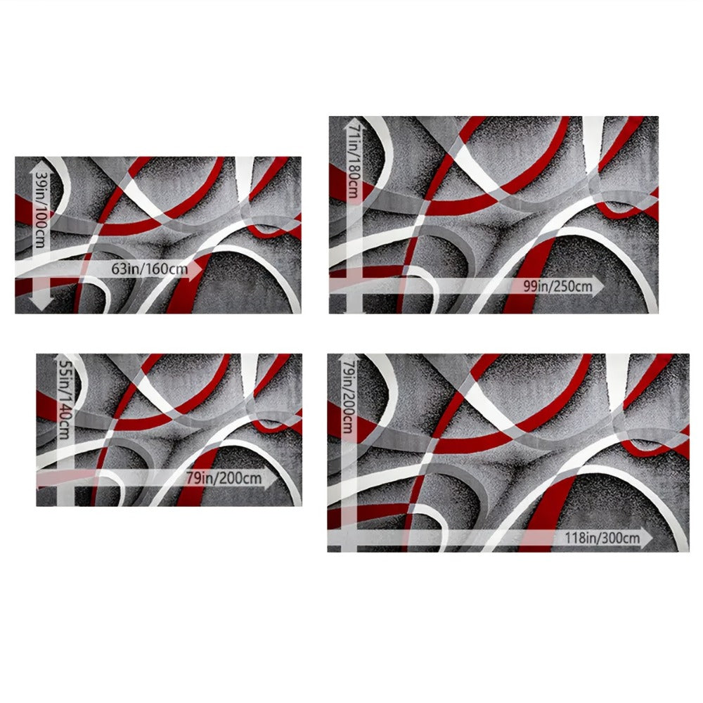 Christmas Area Rug Non-Slip Machine Washable, Abstract Geometric Holiday Mat for Living Room Bedroom Sofa Coffee Table Bedside Dining Kitchen Game Room Indoor Outdoor