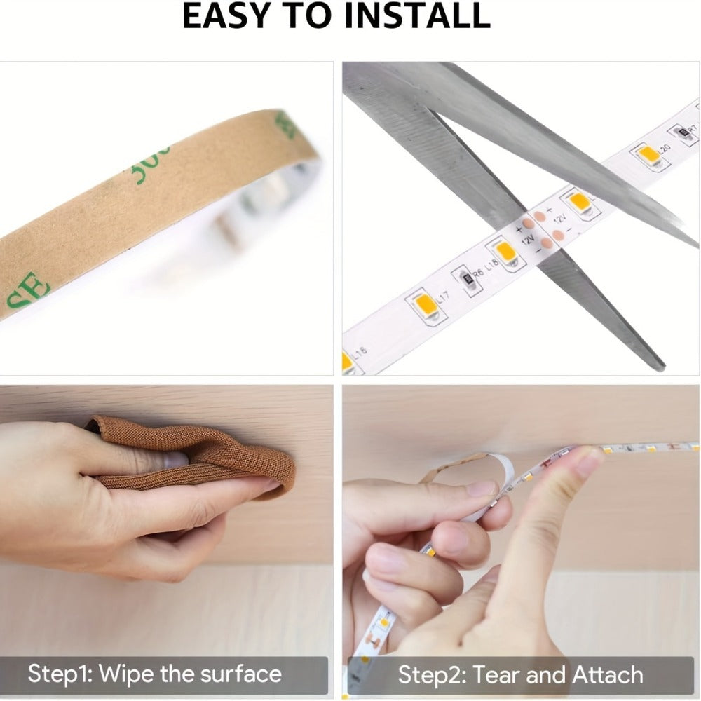 LED Strip Lights 32.8ft 1200 LEDs Dimmable, 2835SMD 24V Ultra Bright Flexible LED Rope Light for Bedroom Kitchen Cabinet Under Cabinet TV Backlight Home Decor